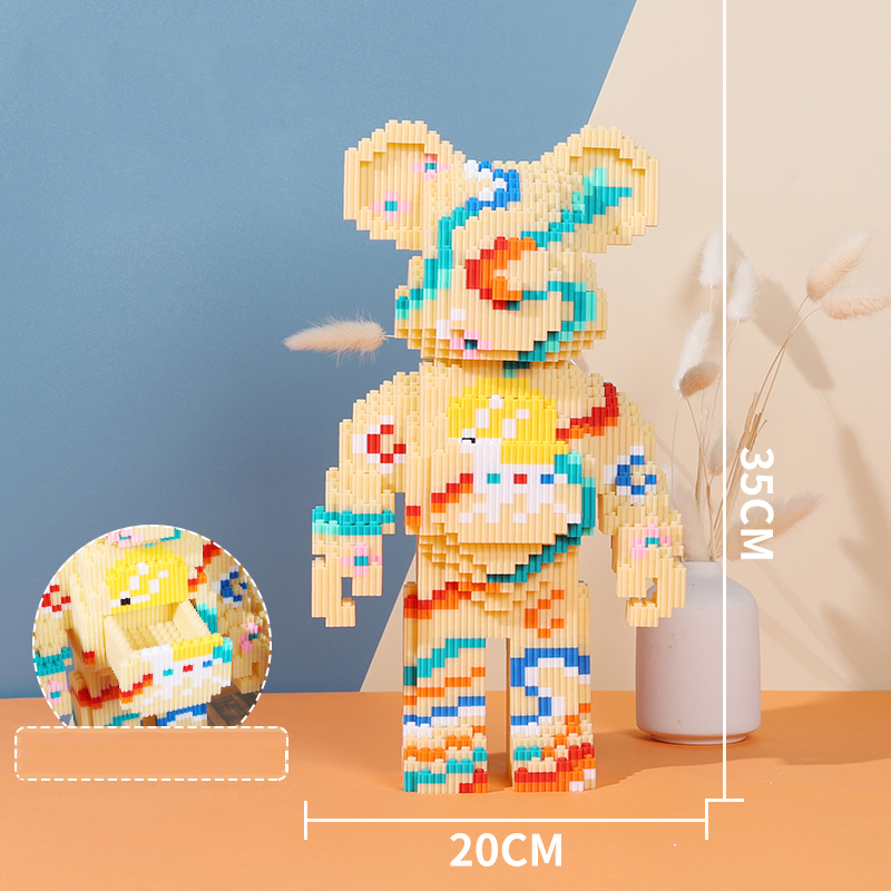 Bộ đồ chơi Lego BearBrick màu tím Hanaxi H43