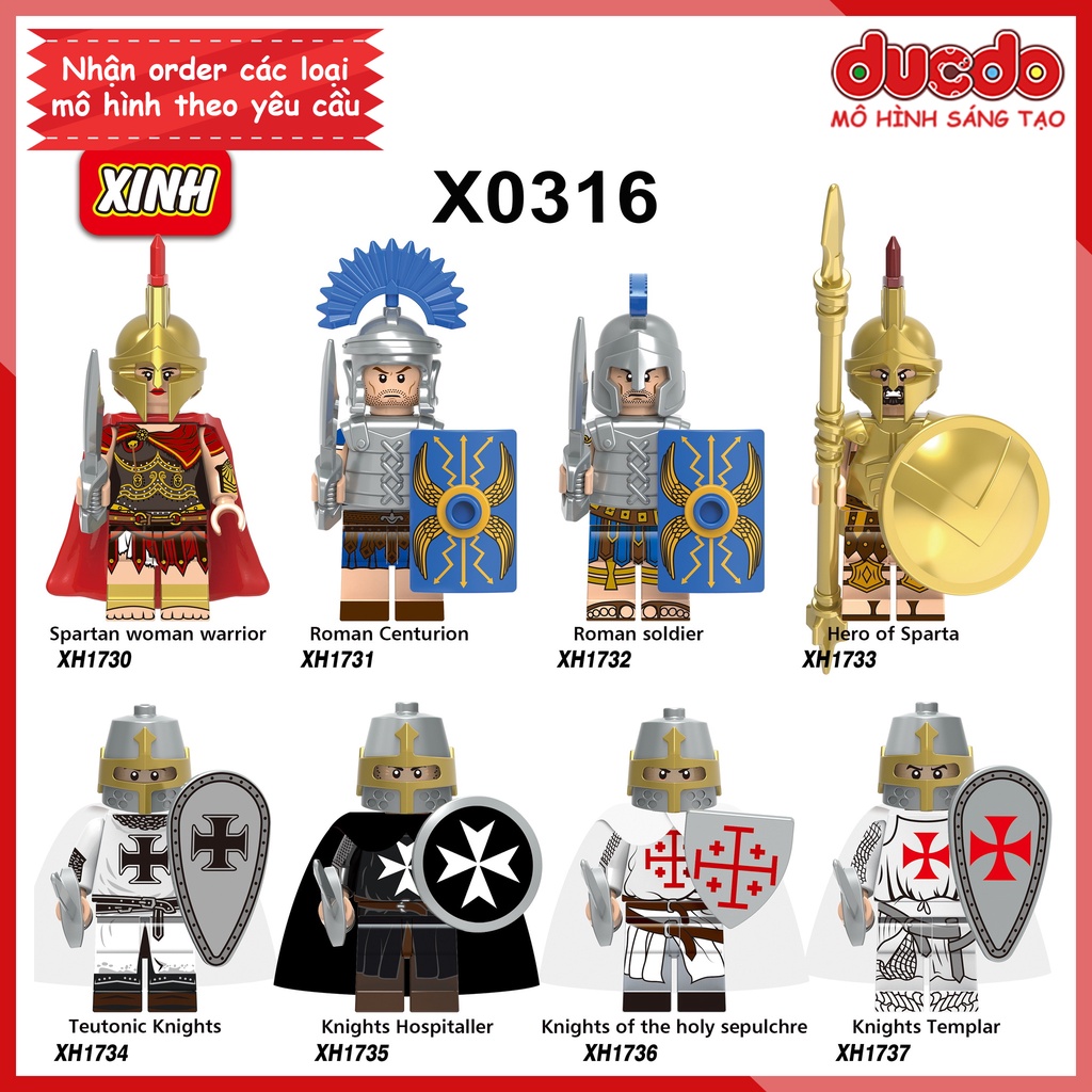 Minifigures chiến binh La Mã và lính Thập tự chinh