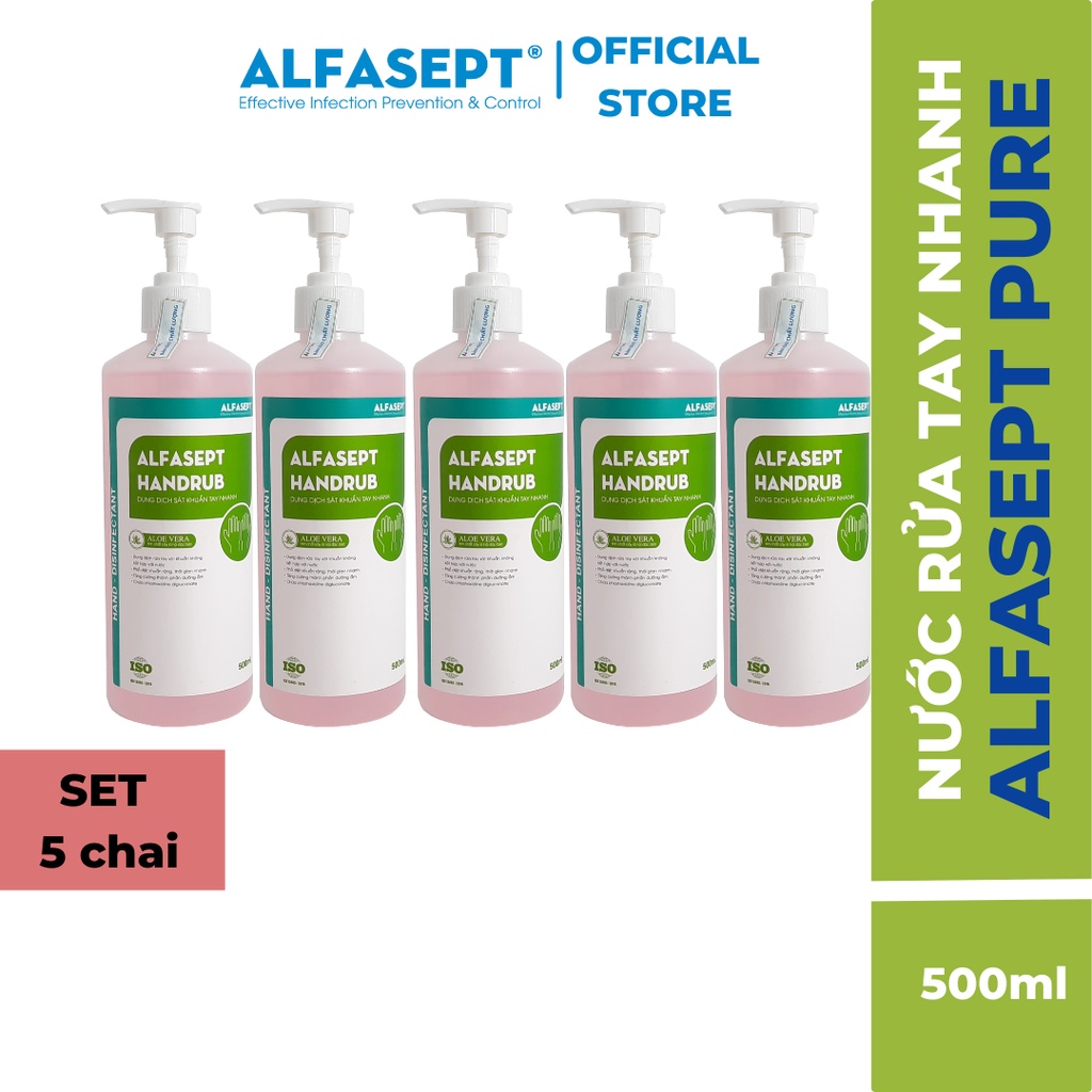 Combo 5 Chai Nước Rửa Tay Khô Alfasept Handrub 500ml