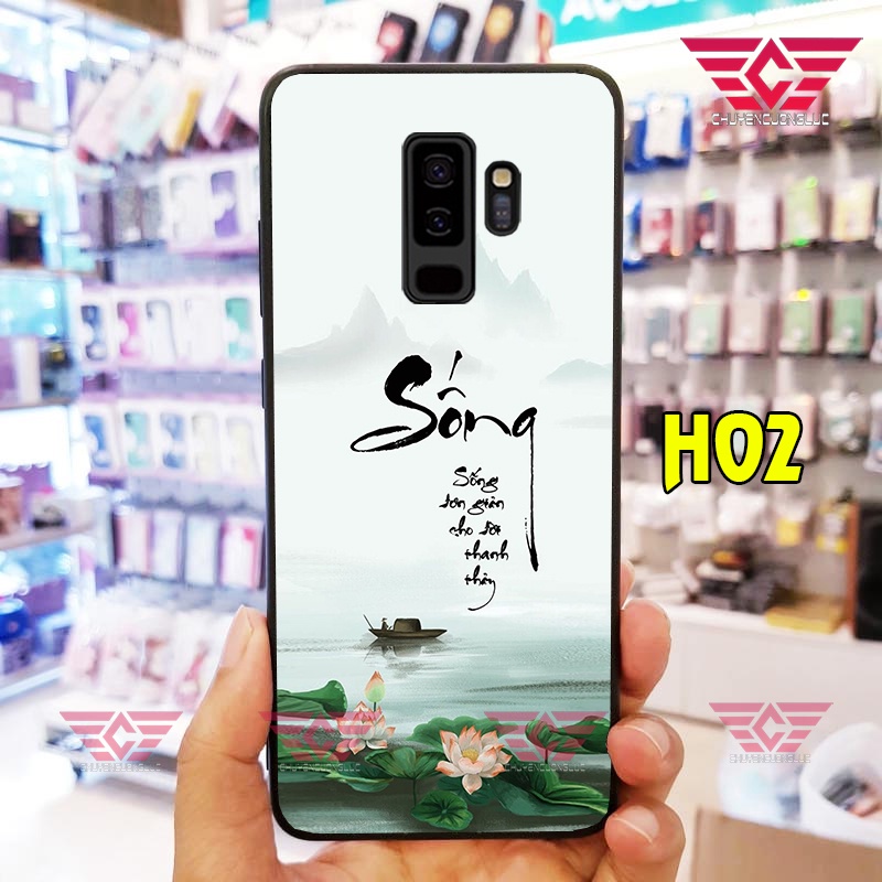 Ốp lưng samsung s8, s8 plus, s9, s9 plus thư pháp bằng kính