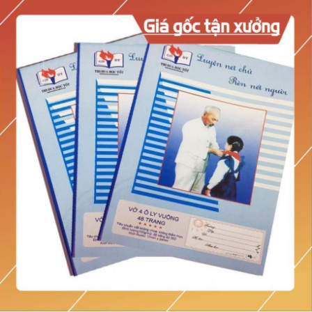 Vở 4 ô ly bìa Bác Hồ (48 trang)