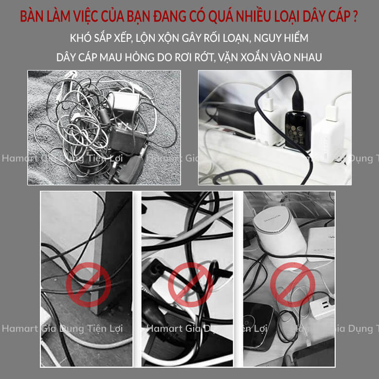 Nẹp Dây Điện Dán Tường Keo 3M Vỉ 20 Kẹp Dây Cáp Điện Đi Dây Điện Dán Tường Chống Rối 3 Màu