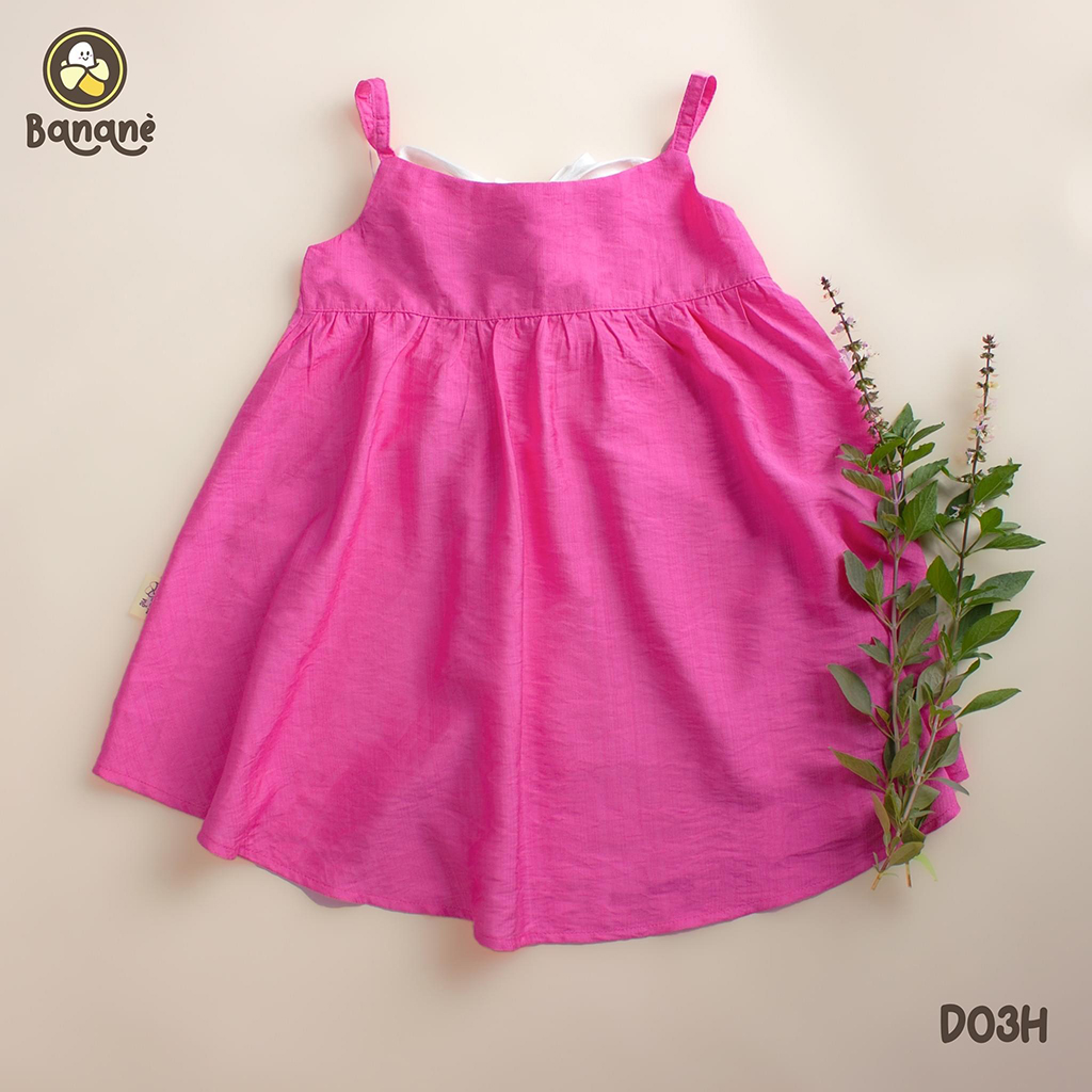Đầm bé gái - đầm hồng nơ trắng - banane kids - d03h- váy bé gái