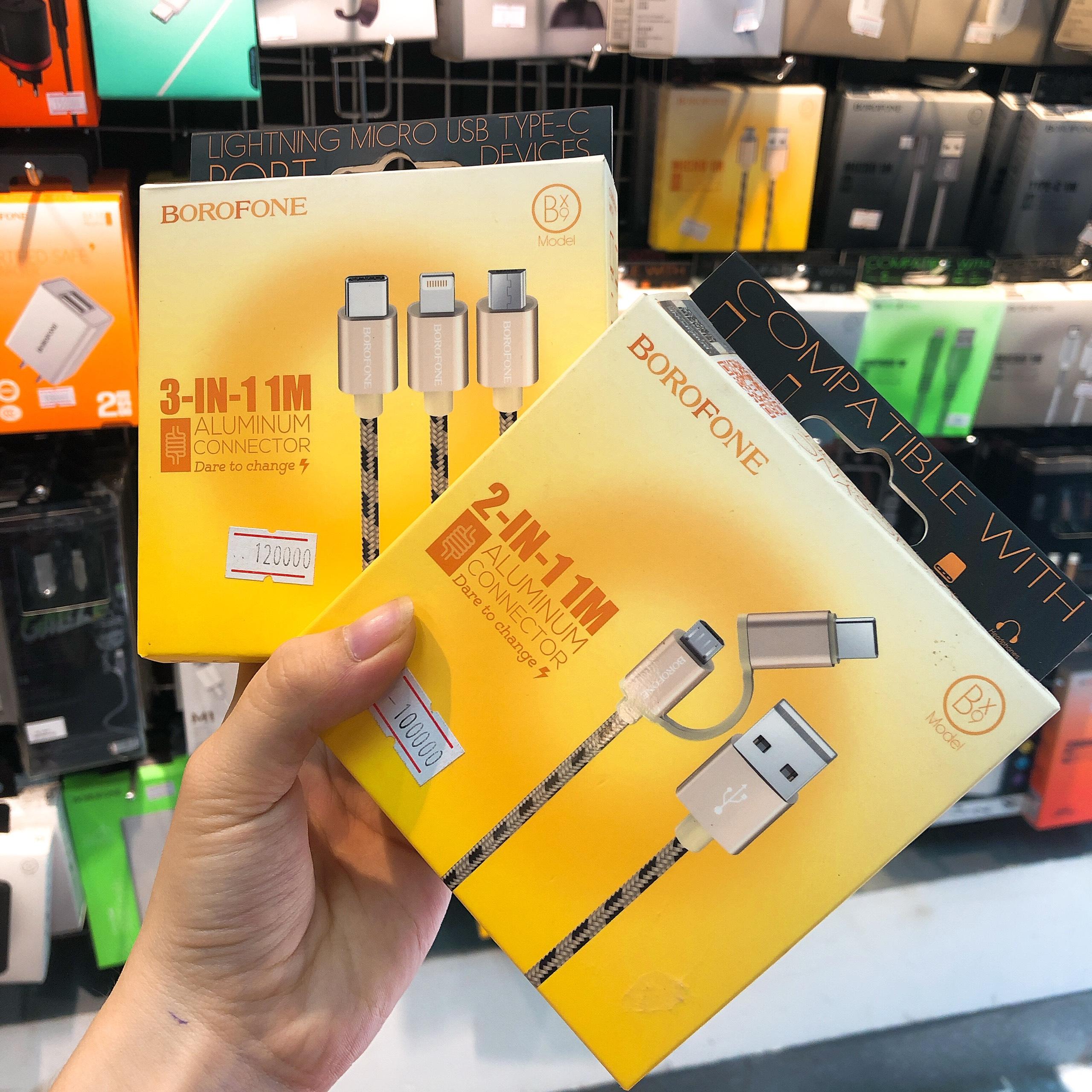 Cáp sạc nhanh Micro/ Type C/ LIGHTNING/ 2IN1/ 3IN1 1m Borofone BX9