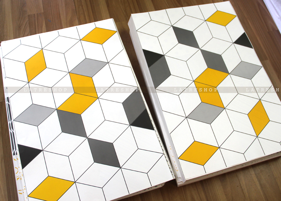 Decal gạch bông Box line - Decal dán tường - Sắc nét bền đẹp
