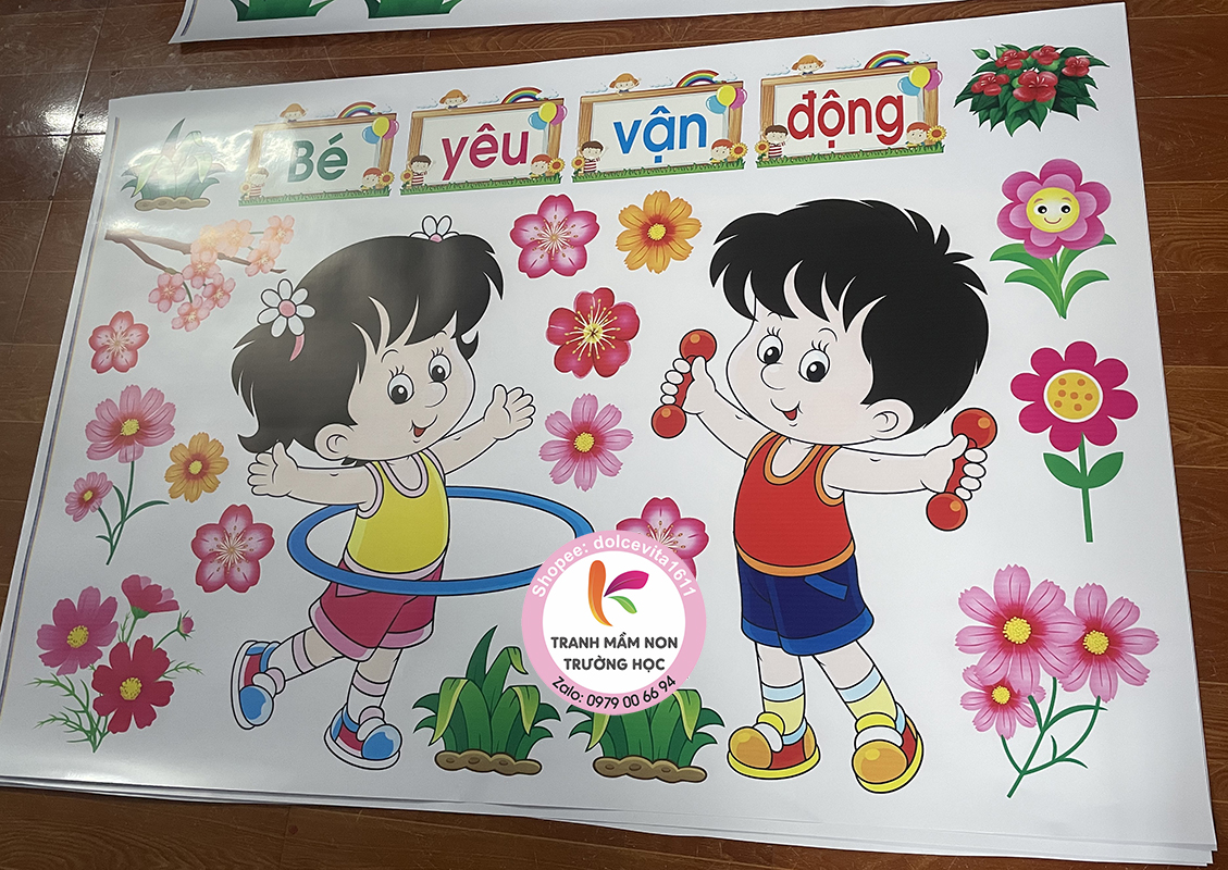 Decal mầm non-GÓC VẬN ĐỘNG VD-009