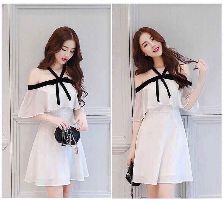 ĐẦM TRỄ VAI THẮT NƠ