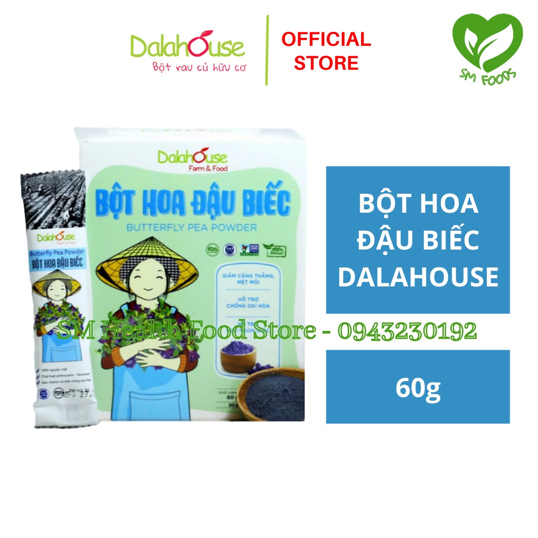 Bột Hoa Đậu Biếc Sấy Lạnh Dalahouse 60g (20 gói * 3g)