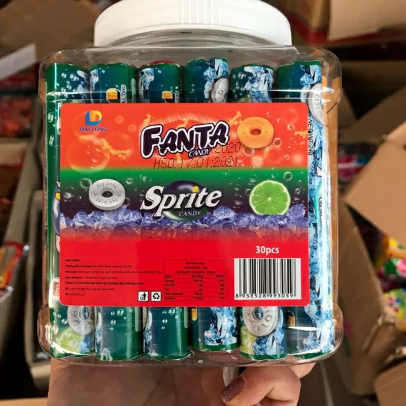 Lọ 30 Thanh Kẹo C Fanta, Spai , Coca