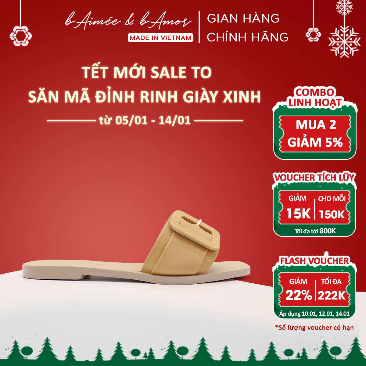 Dép lê nữ thời trang đẹp kiểu dáng sandal đi biển quai ngang đế bệt cao