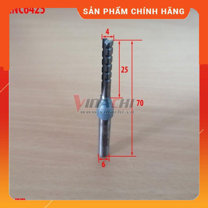 MŨI CẮT CNC TIDEWAY 2 CÁNH CỐT 6MM