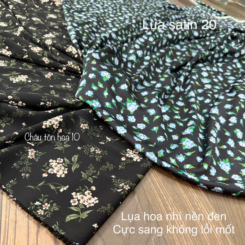 Vải Lụa  Sattin -Lụa Châu Tôn Hoa-may áo váy bộ nhà siêu đẹp
