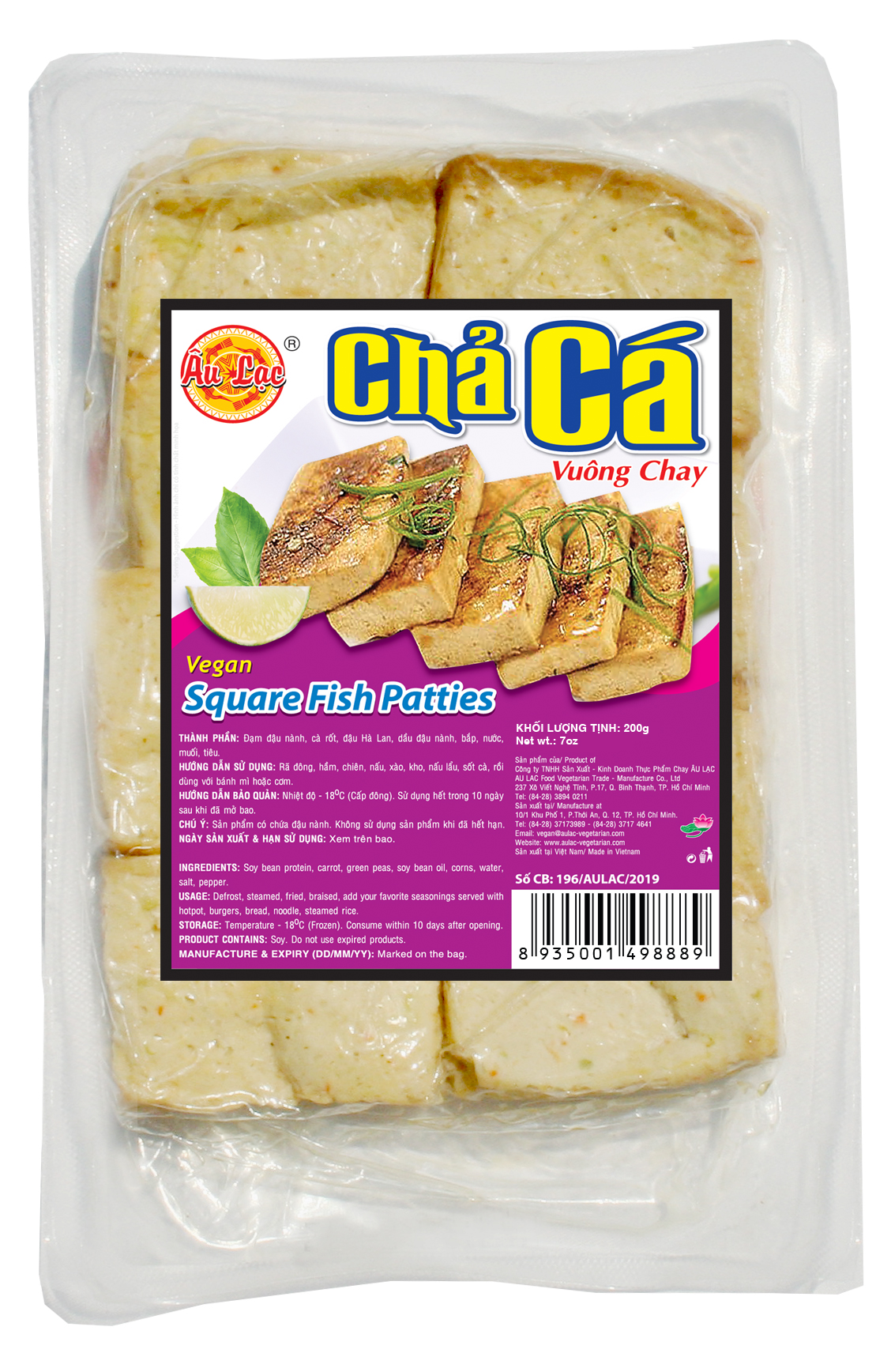 Chả Cá Vuông Chay Âu Lạc 200g/1kg