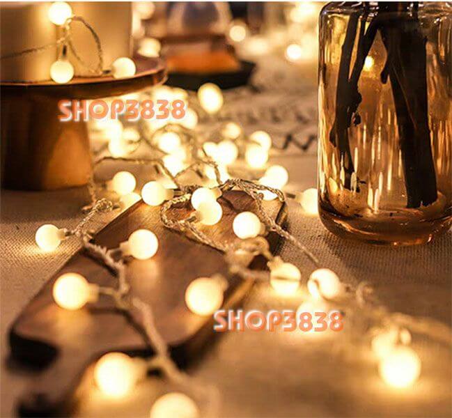 Lựa Nguồn (Pin- USB- Điện) Dây Đèn Led Bi Tròn Dài 6M - 40 Bóng