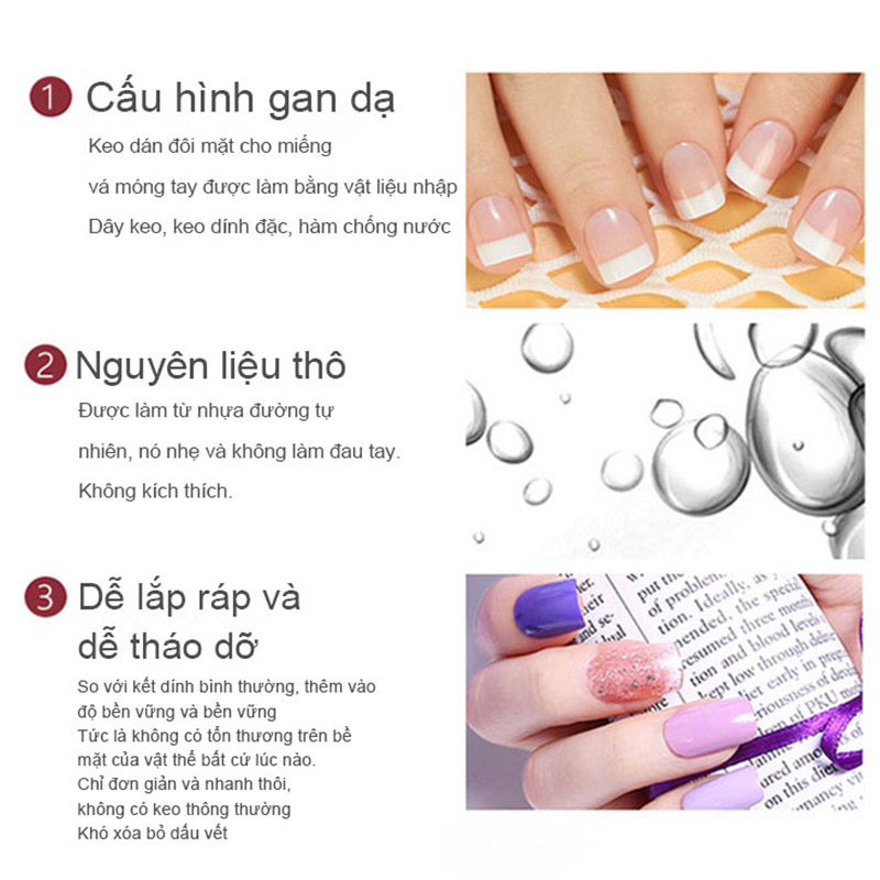 [HCM]【Urbeauty Mall】vỉ dán móng silicon cao cấp chống nước