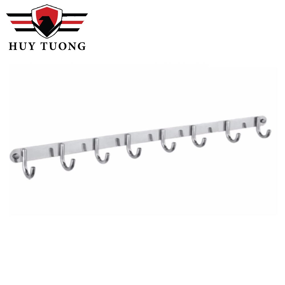 Móc treo tường 8 mấu móc treo quần áo inox 201 cao cấp
