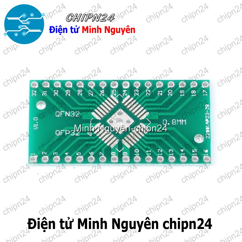 [2 cái] (K92) Đế chuyển QFN32 QFP32 sang DIP (PCB chuyển, Mạch chuyển) - HH000238