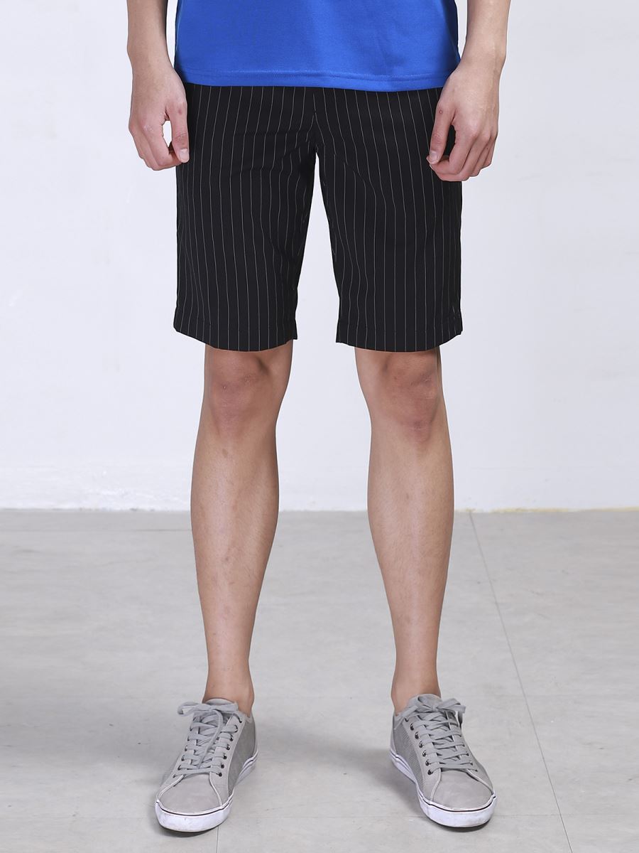 Quần short âu nam Aristino ASO028S8 dáng Slimfit, kẻ dọc, vải đanh mịn