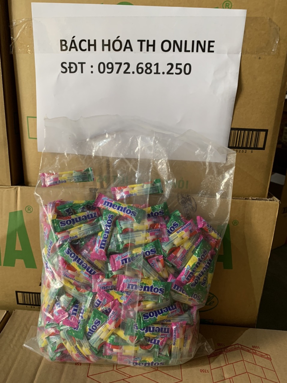 Kẹo Nhai Mentos 3 viên 1 bịch 2kg
