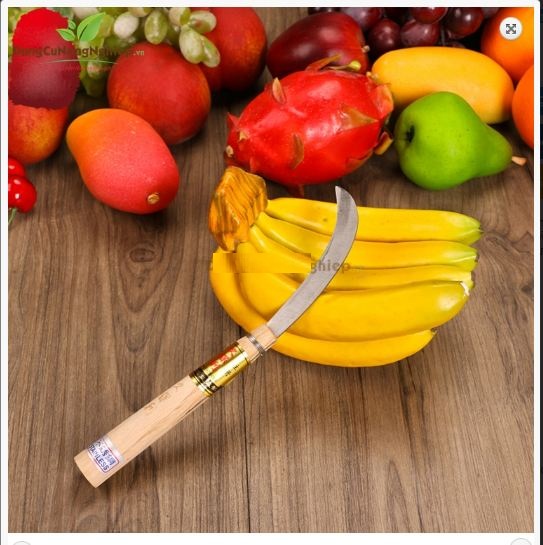 Dao cắt trái cán gỗ 25cm ( liềm cán gỗ trung) LV999