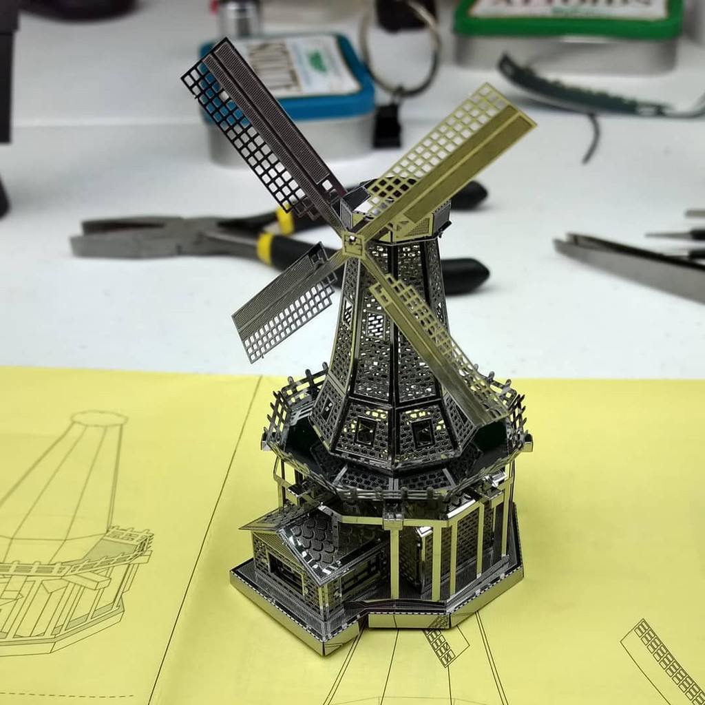 Mô hình 3D kim loại lắp ráp Cối xay gió [Chưa lắp]
