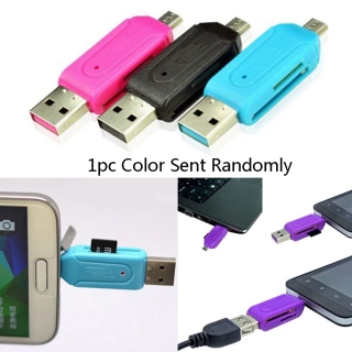 2in1 Micro USB OTG Card Reader Universal USB TF SD Card Reader Phone Extension Headers Micro SD Card Adapter for Android PC thumbnail