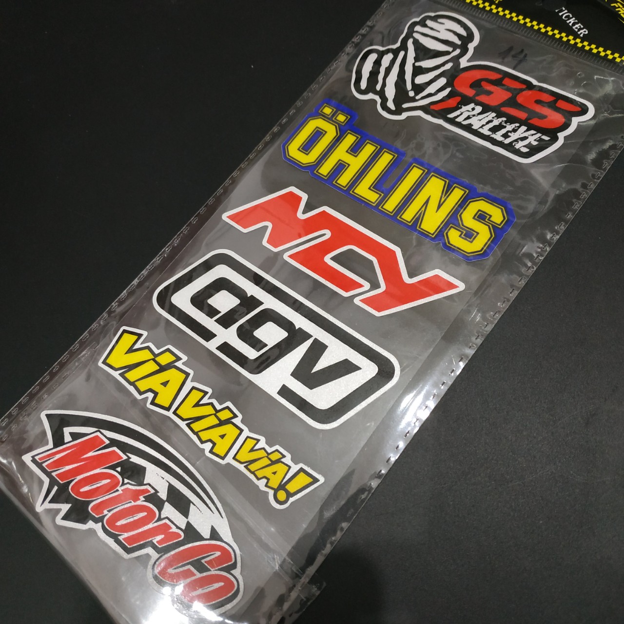 Tem dán xe vỉ 6 sticker full logo chống thấm nước [P1]