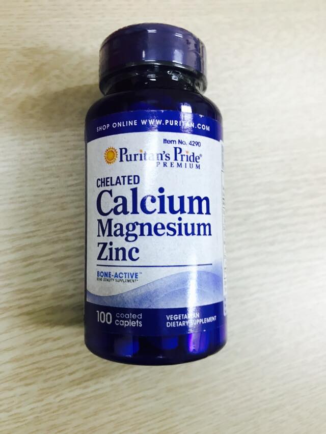 Chelated Calcium Magnesium Zinc 100v của puritan’s Pride