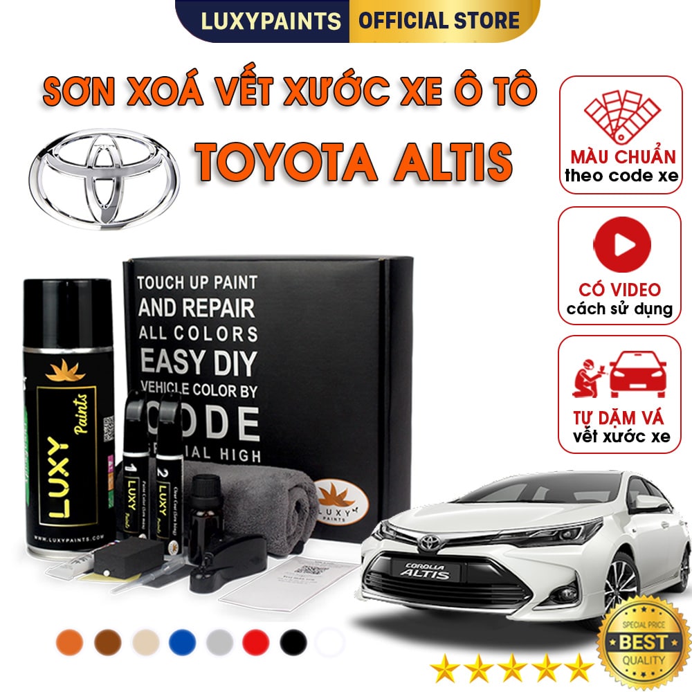 Sơn xoá vết xước xe ô tô toyota altis luxypaints, bút xoá vết xước sơn ô tô màu chuẩn theo code dễ sử dụng độ bền cao - lp01toca