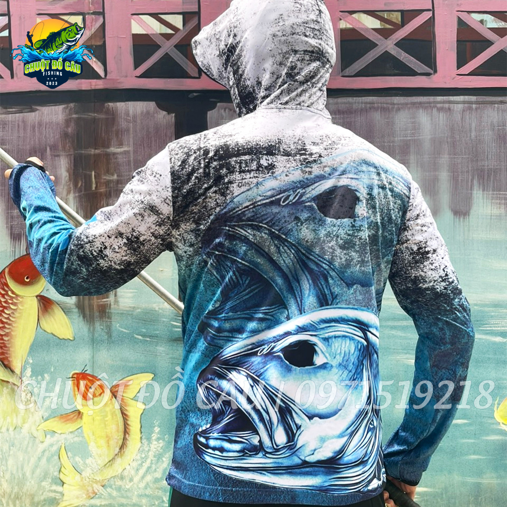 Áo khoác câu cá Big Fish xanh xám