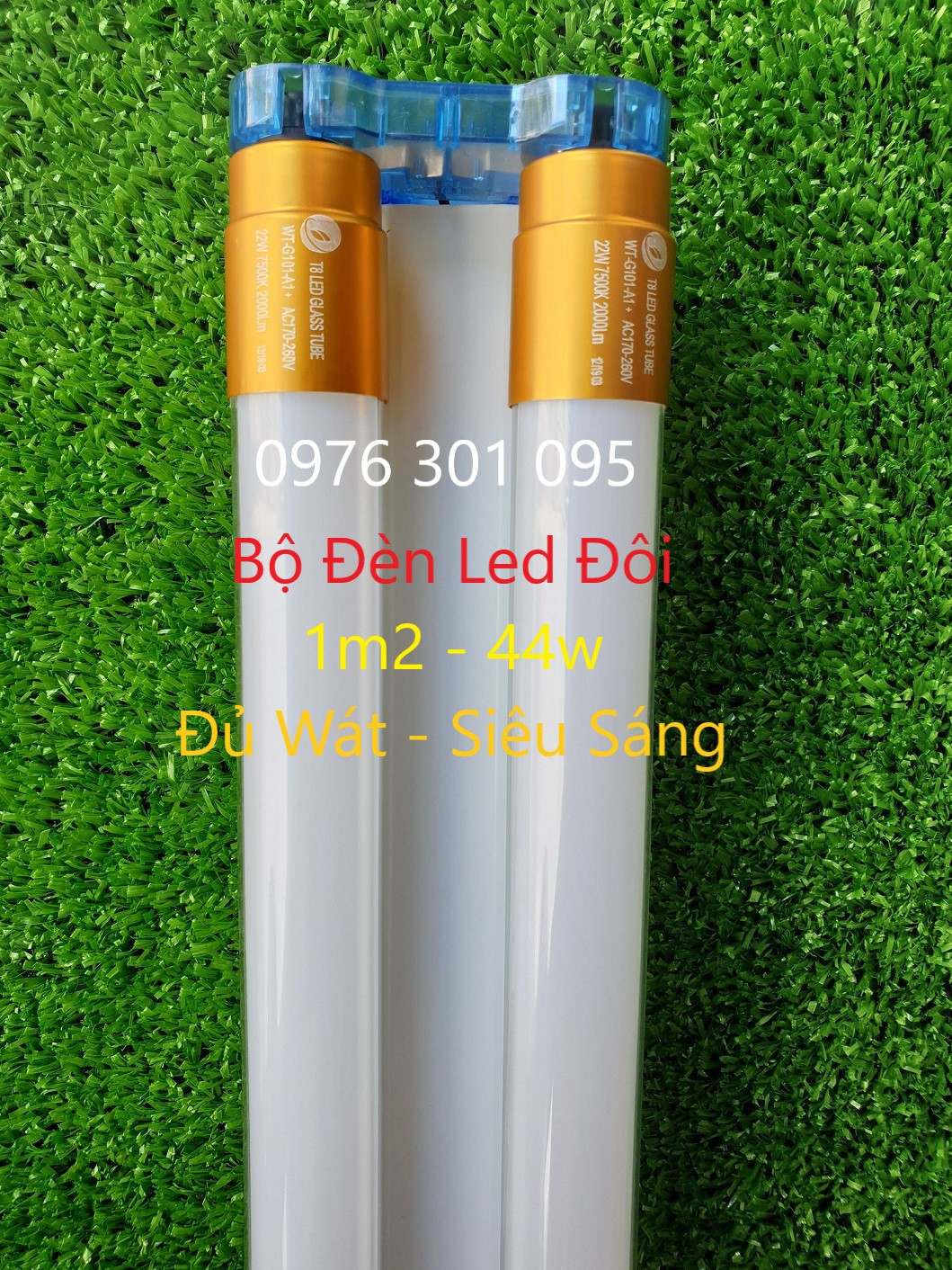 [COMBO 2] Bộ Đèn Led Đôi 1M2 - 44W Đầu Nhôm (2 Máng Đôi và 4 Bóng 22W)