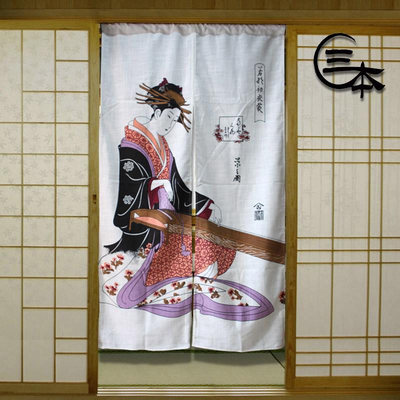 Nhà Hàng Sushi Rèm Cửa Linh Vật Phong Cách Nhật Bản Phòng Cửa Trước Và Gió Rèm Gai Rèm Nhật Hàn Ẩm Thực Rèm Cửa Sổ Sợi Đay Mực Vòng Tròn