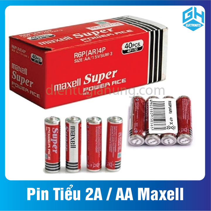 Combo 4 viên Pin Tiểu 2A / AA Maxell cho camera máy ảnh , máy chơi game , chuột không dây(set 4 viên)
