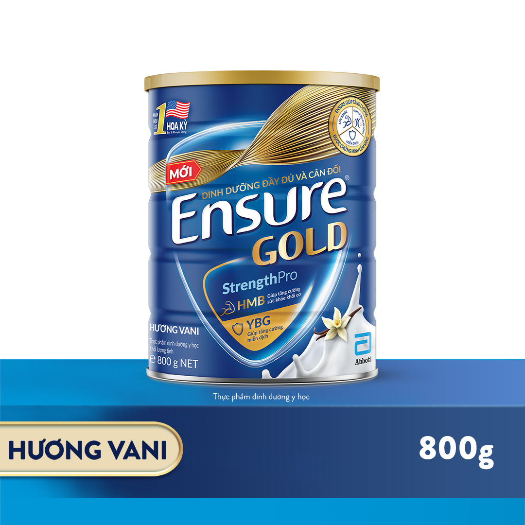 Lon sữa bột Ensure Gold Hương Vani 850g