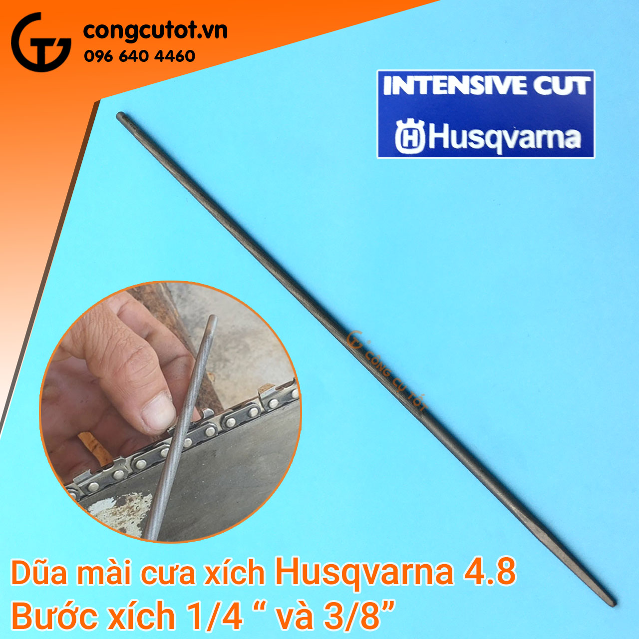 Dũa xích máy cưa Husqvanma Thụy Điển 200mm
