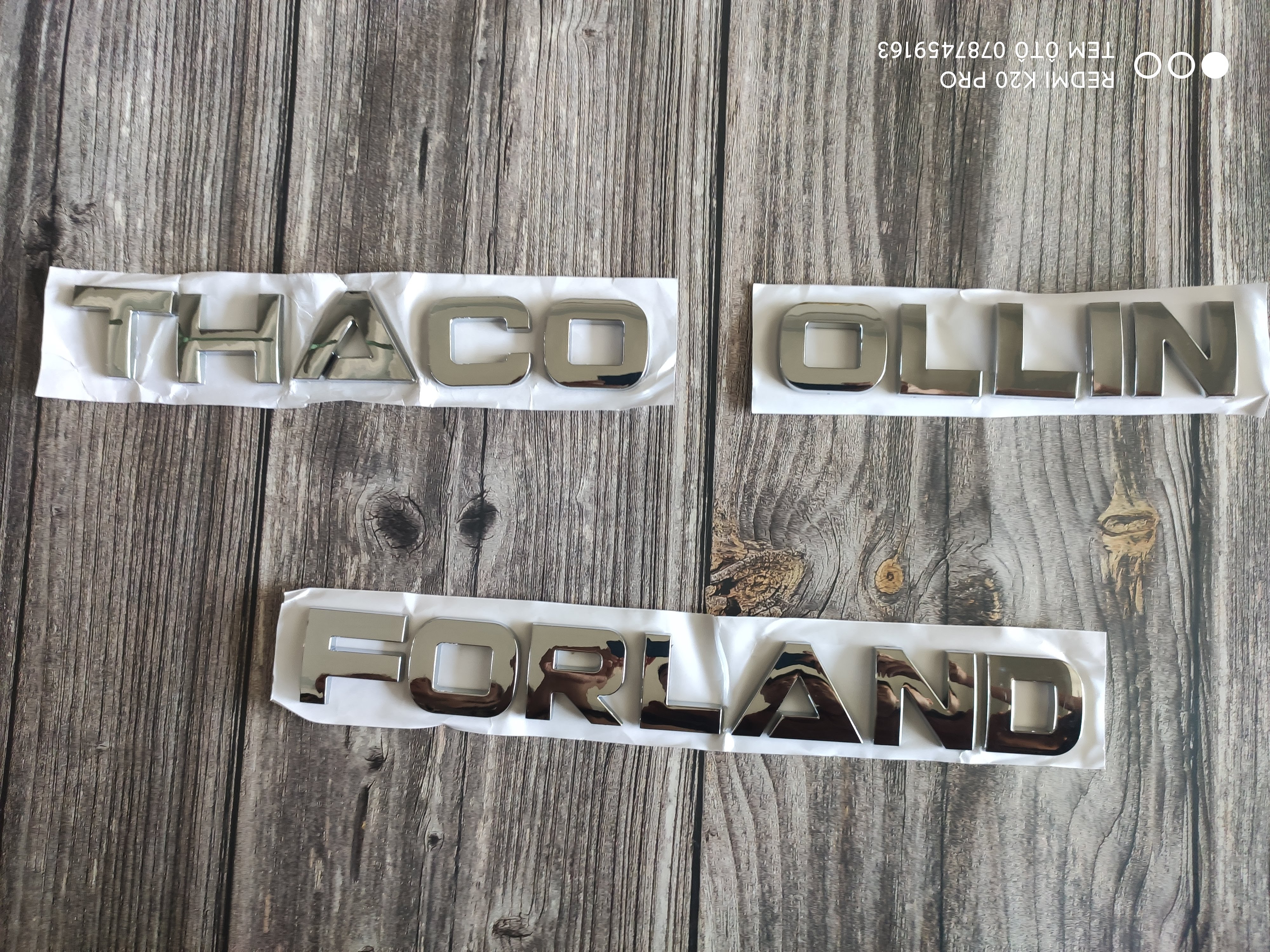 chữ nổi mạ crom Thaco, Ollin, Forland