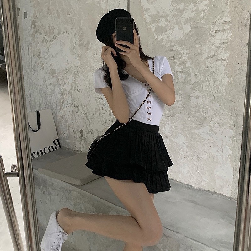 Chân váy PHỒNG 2 TẦNG THON CHÂN DÁNG XINH