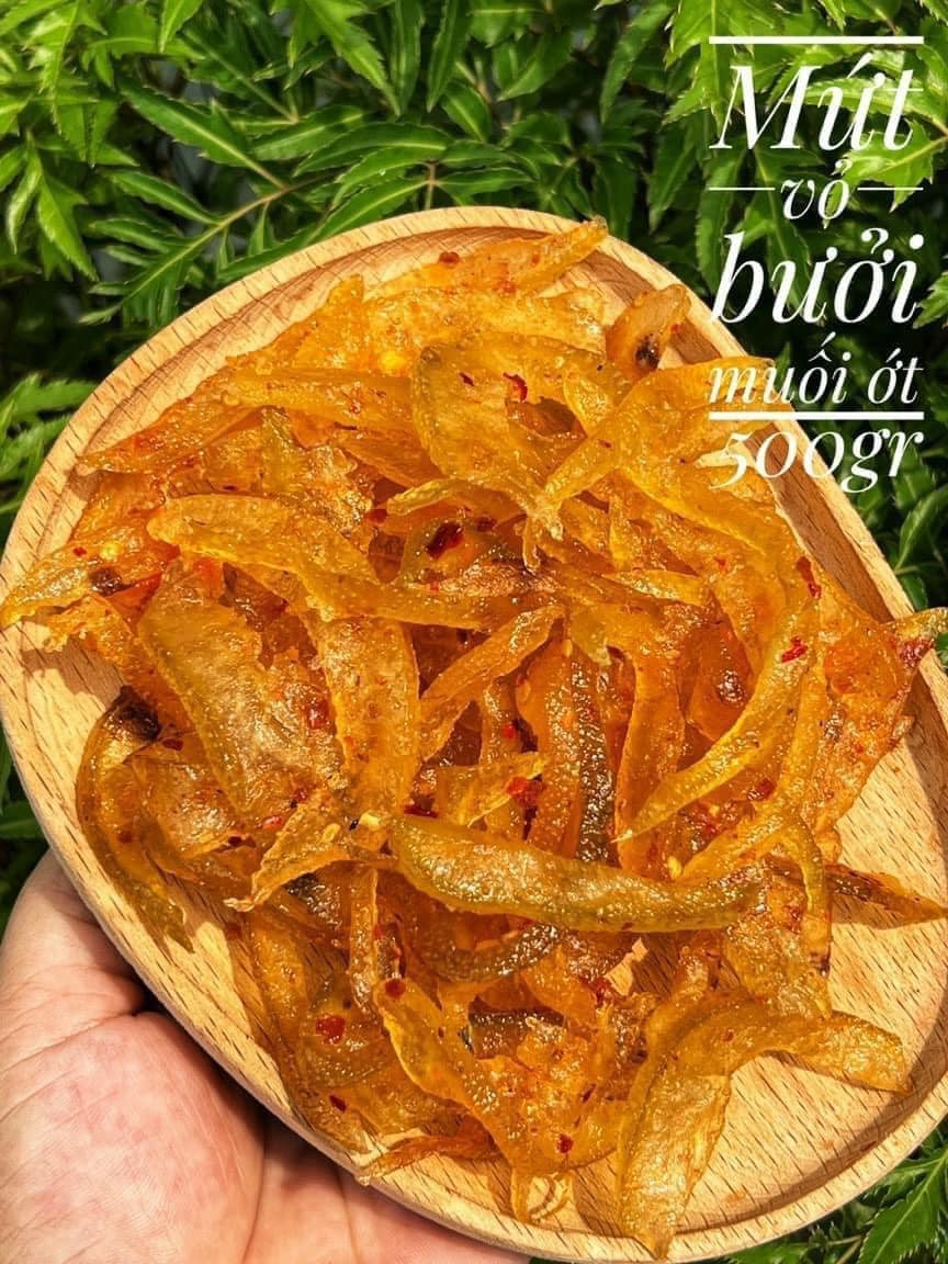 Mứt bưởi dẻo - mứt vỏ bưởi muối ớt 1kg thơm ngon - mứt tết đồ ăn vặt