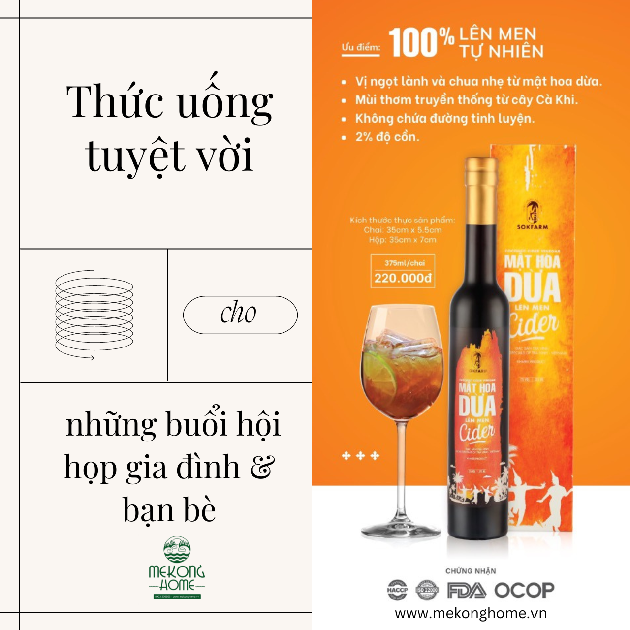 Mật Hoa Dừa Lên Men SOKFARM - 375ml