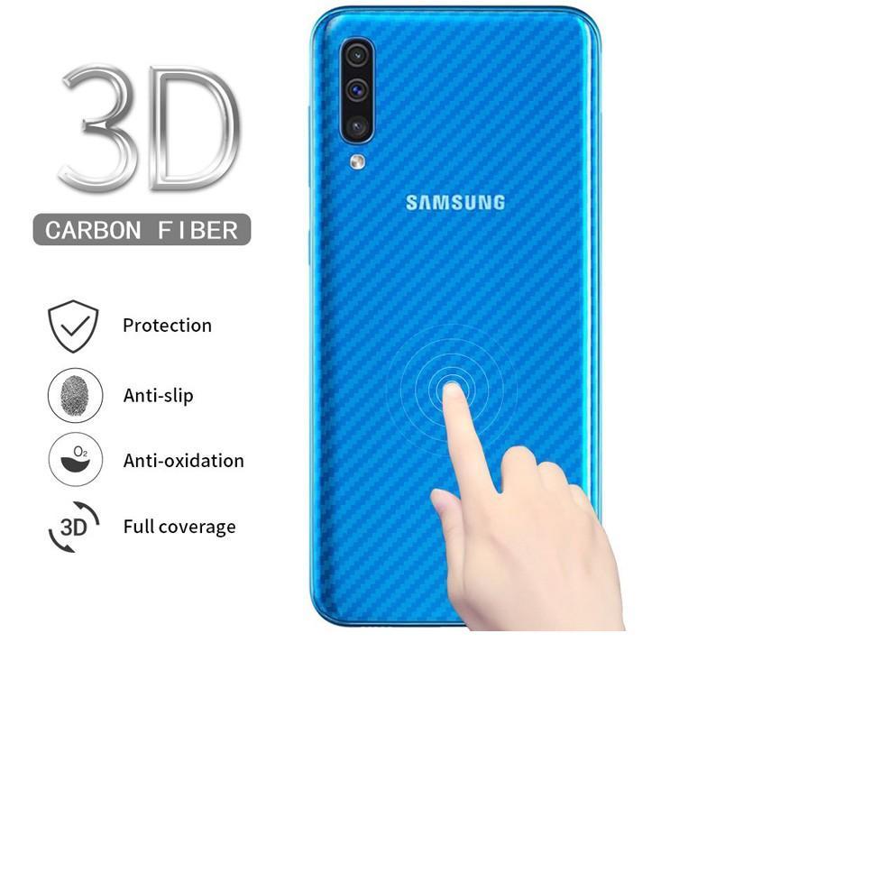 Bộ 3 tấm dán lưng mặt sau vân Carbon 3D trong suốt cho điện thoại Samsung Galaxy A50, A50s