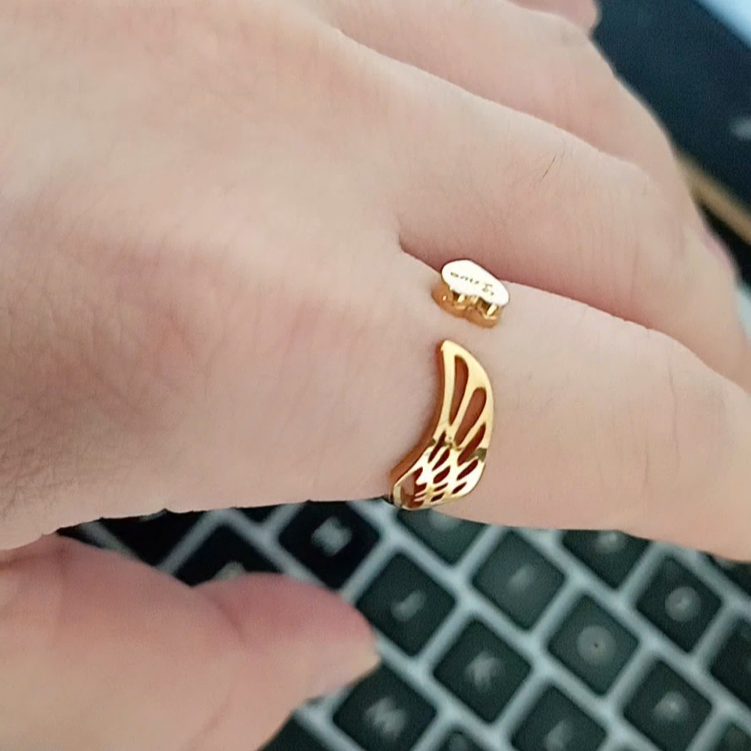 [Sale] NHẪN KIỂU TITAN NỮ MẠ VÀNG, DẠNG HỞ