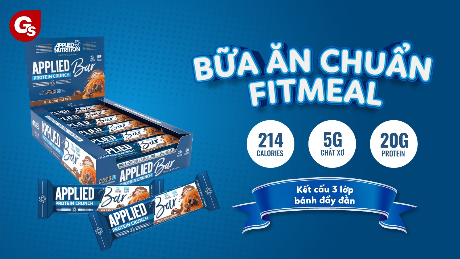 Bánh Whey Protein Bar - Applied Nutrition Applied bar protein crunch (Hộp 12 thanh)