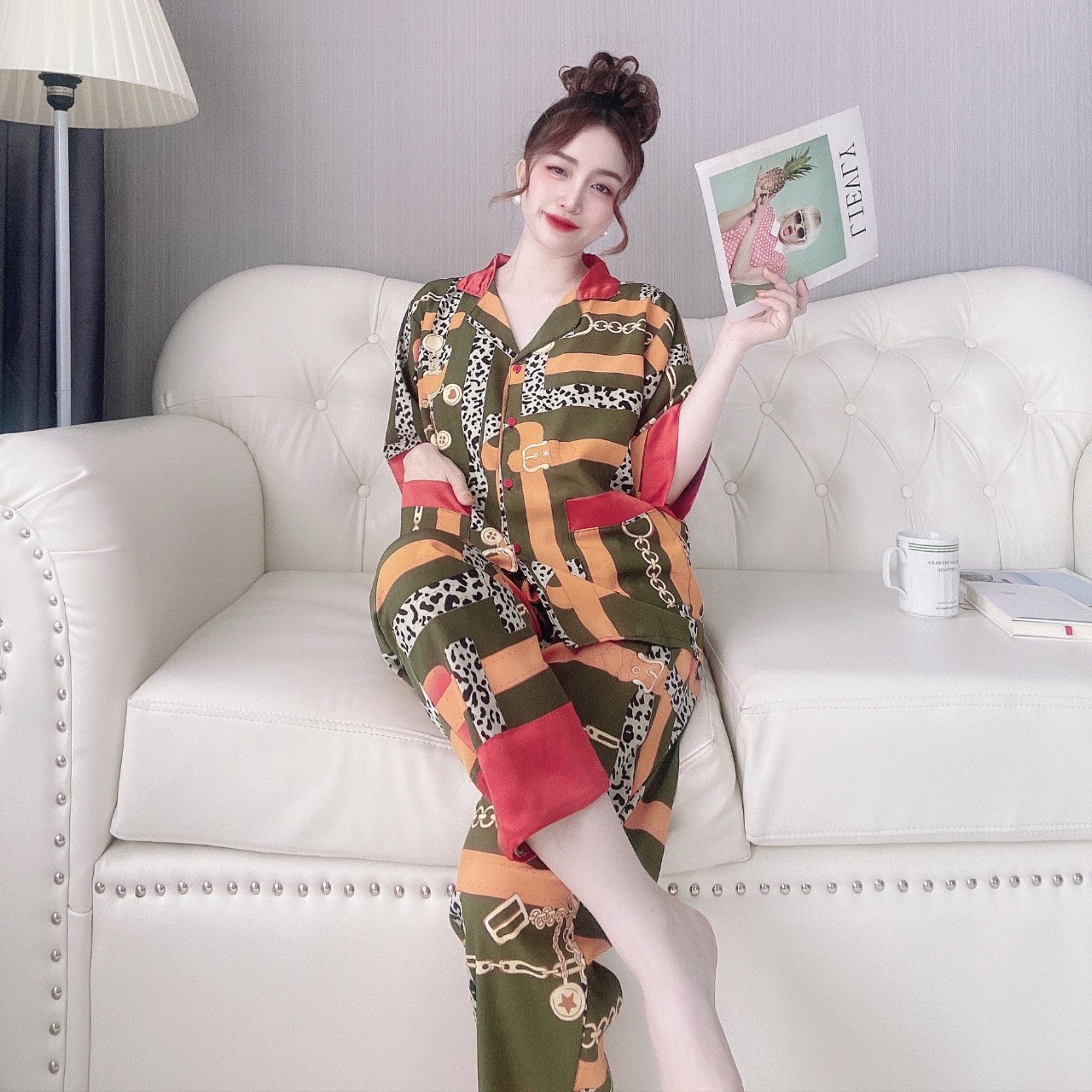 (50-90kg) Đồ Bộ Bigsize Lụa Latin Tiểu Thư Cao Cấp