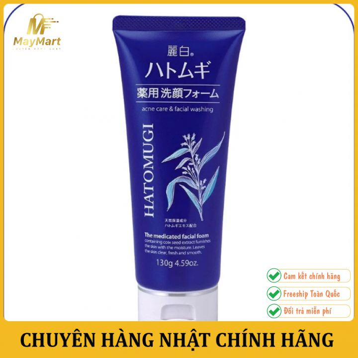 Sữa Rửa Mặt Ngừa Mụn, Sáng Da Hatomugi Acne Care & Facial Washing Chai 130g