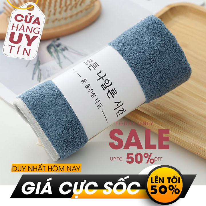 Khăn rửa mặt Hàn Quốc , khăn mặt ,khăn mặt mềm, chất liệu cotton siêu thấm,Khăn mặt bông- khăn mặt mềm, chất liệu cotton siêu thấm, an toàn cho da kich thước 50x30cm ( Giao màu ngẫu nhiên)