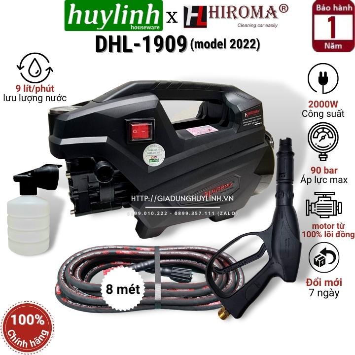 Máy xịt rửa xe cao áp hiroma dhl-1909 - công suất 2000w - motor cảm ứng từ lõi đồng
