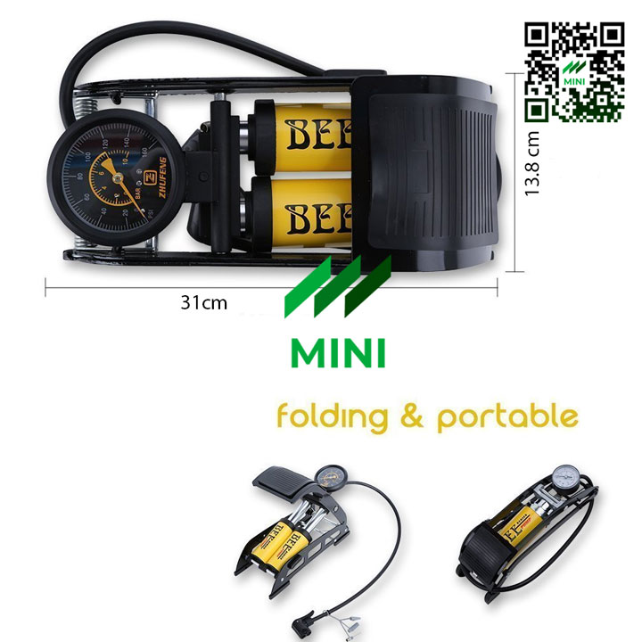 Bơm hơi (Ống bơm) BEE FP0902A đạp chân 1 xi lanh