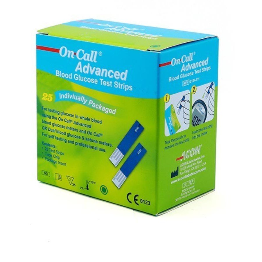Que thử đường huyết Acon On call Advanced 25 que
