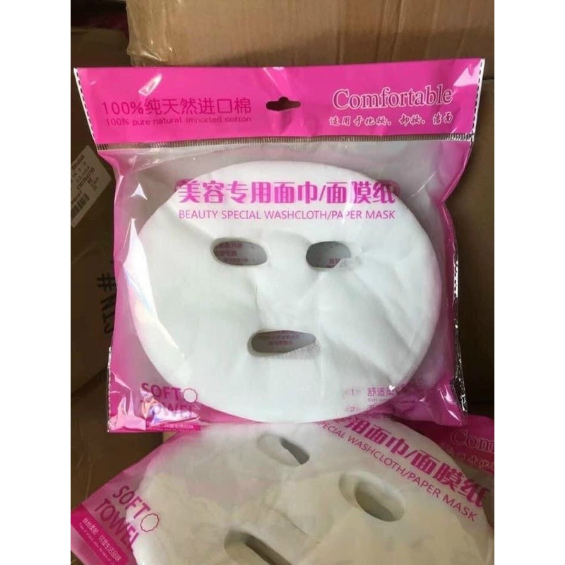 Gói 100 miếng MẶT NẠ GIẤY khô siêu mềm mịn