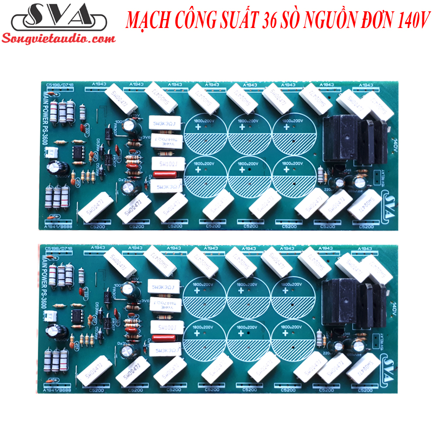 MẠCH CÔNG SUẤT 36 SÒ NGUỒN ĐƠN 140 2 KÊNH (DÙNG LẮP MAIN 3U) - 1 CẶP.